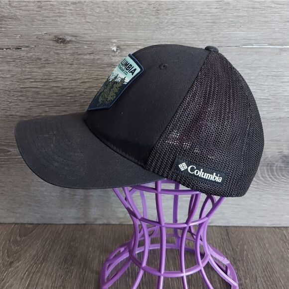 Columbia Spring Grove Fitted Trucker Hat Color: Black w/Patch Logo L/XL Unisex - Picture 3 of 6